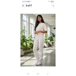 Athleta Women's White Straight-Leg Jeans